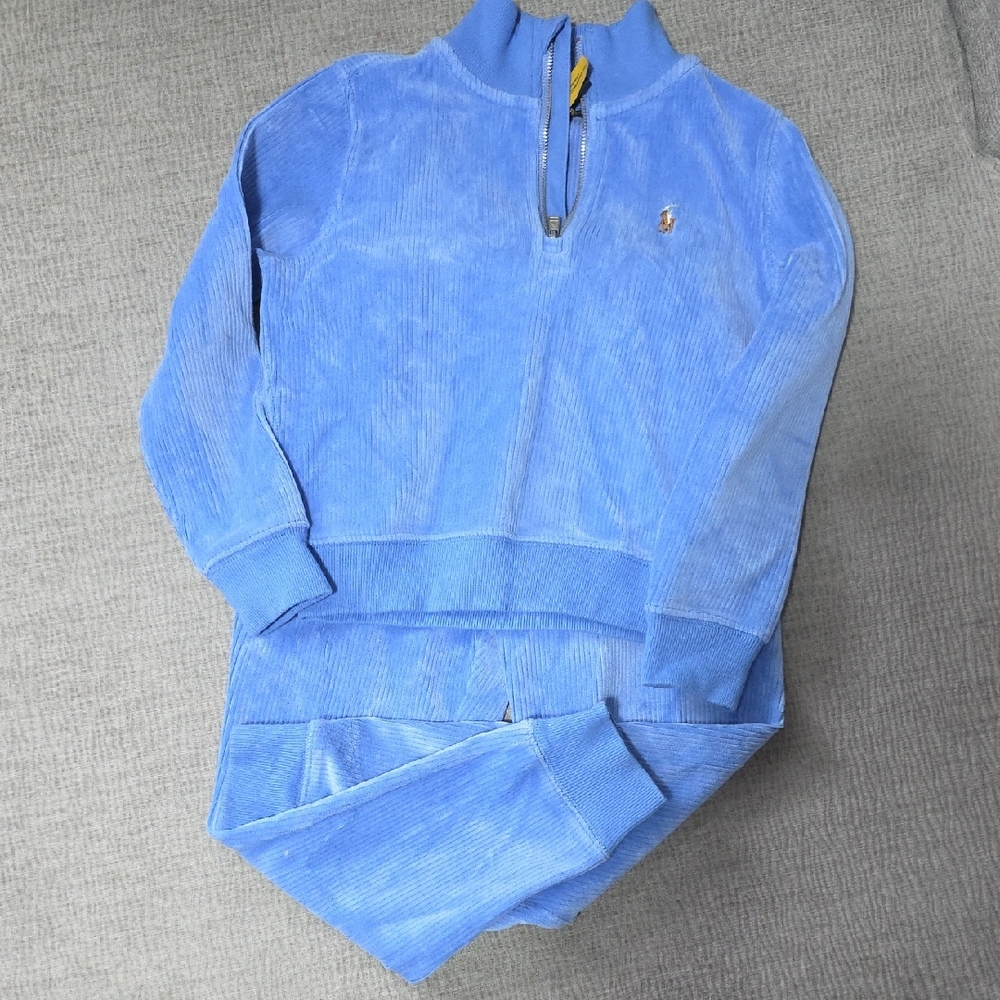 Ralph Lauren Sky Blue Corduroy Half-Zip Pullover